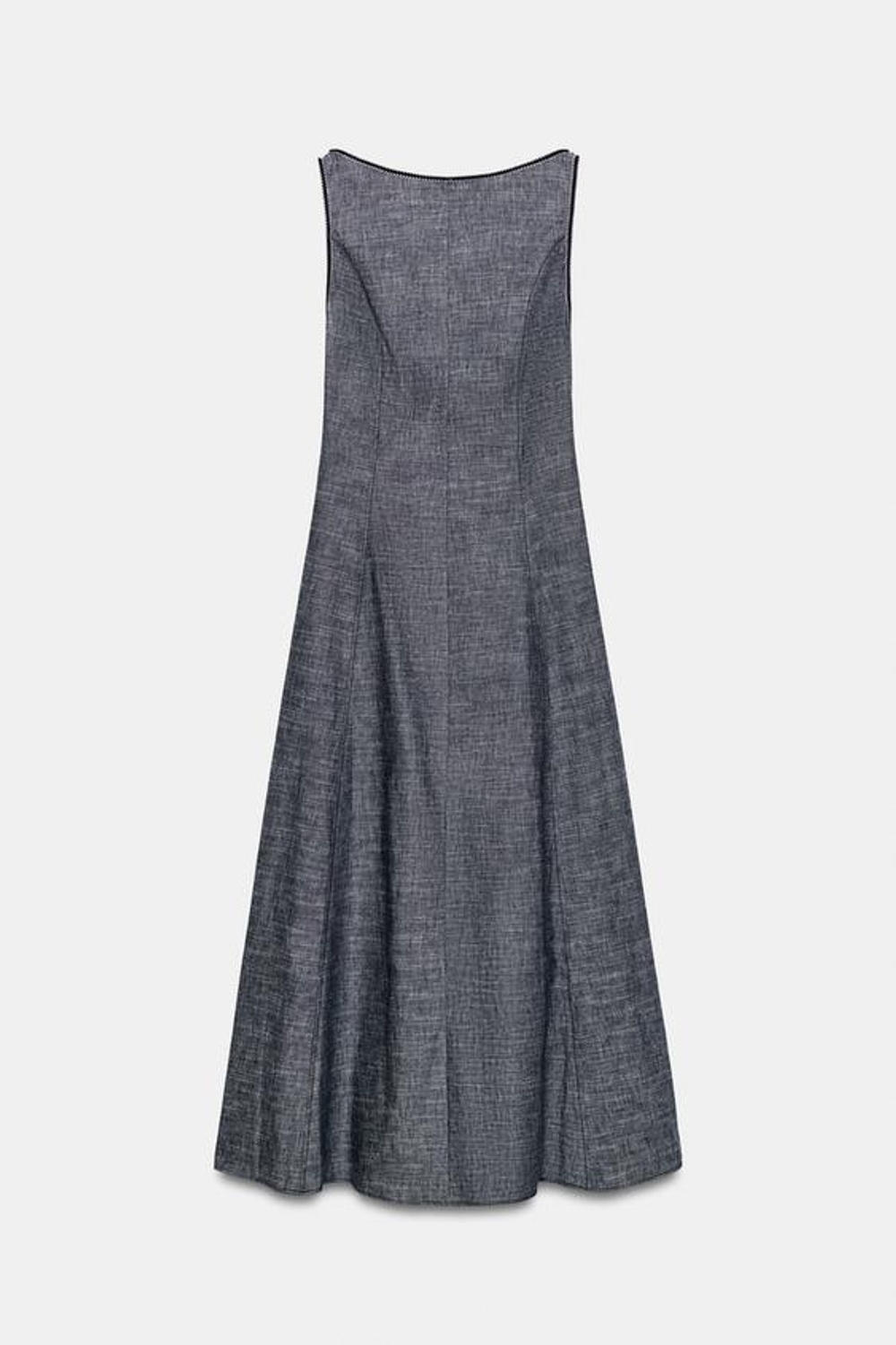 ZARA ПЛАТЬЕ МИДИ С ОТКРЫТОЙ СПИНОЙ, ИНДИГО