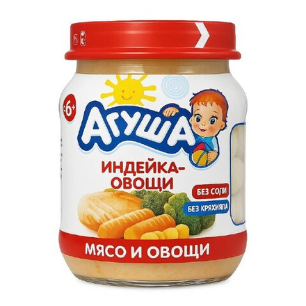 Пюре Агуша индейка с овощами 80 гр