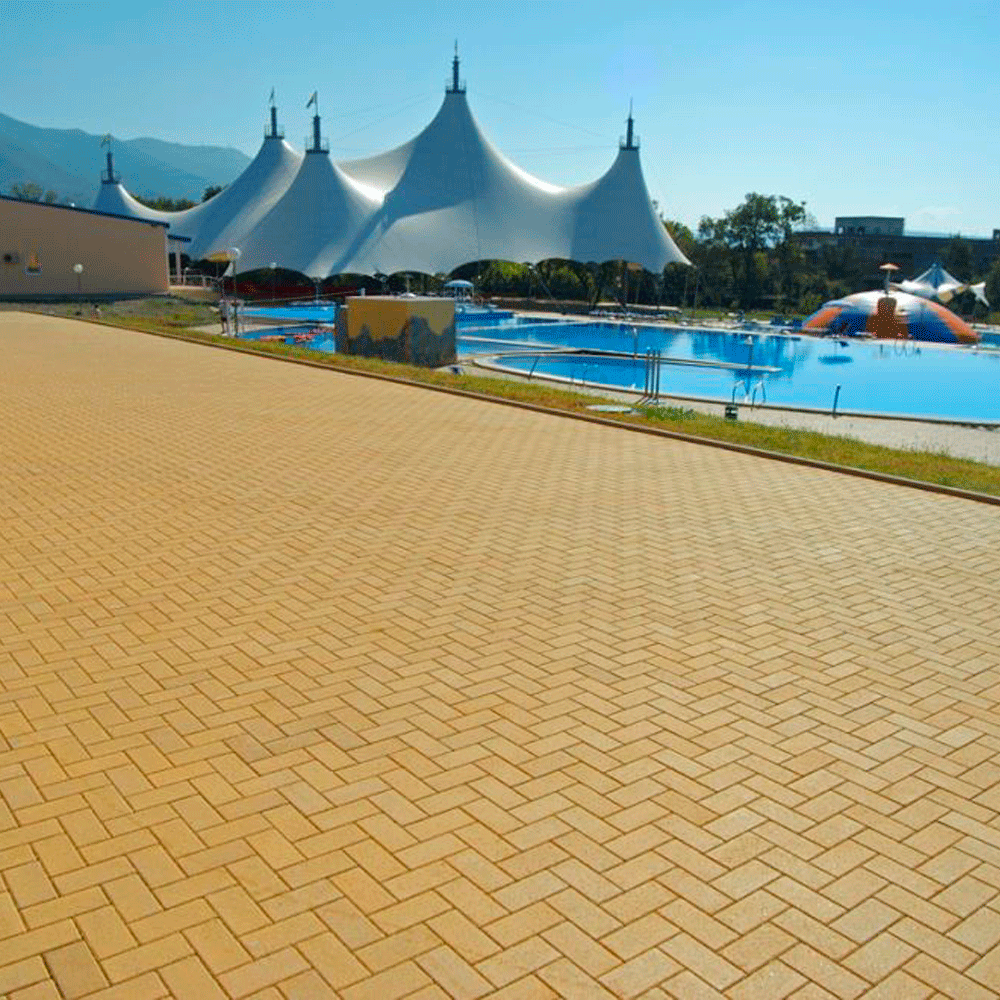 Тротуарная плитка ПРЯМОУГОЛЬНИК 200x100 мм - Стандарт Желтый