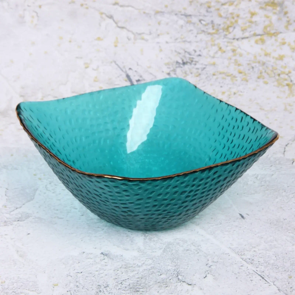 Салатник стеклянный «ICE CRYSTAL» 18*8,5см морской