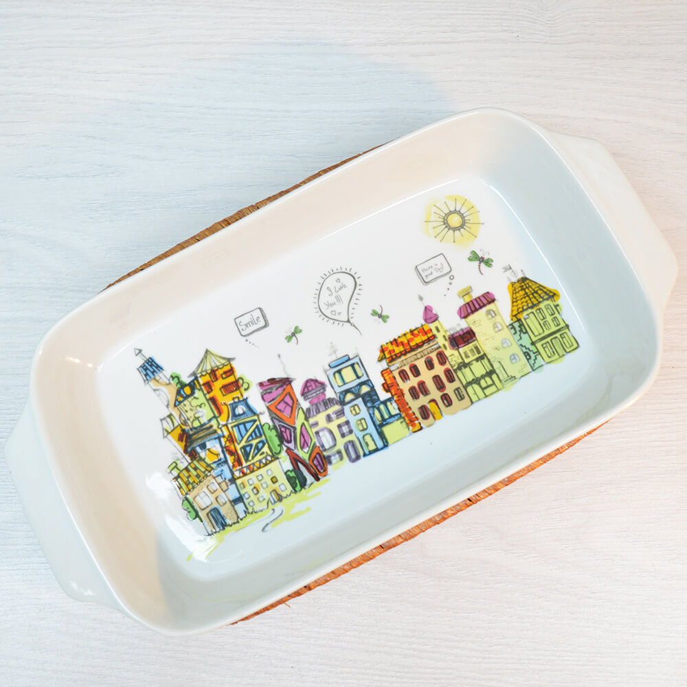 Форма для запекания 35,5*18*5см 1,5л прямоугольная, с ротанговой корзинкой