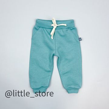 Брюки из футера с начесом, Светло-бирюзовые