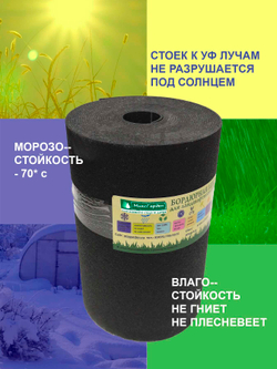 Лента бордюрная 30 см, толщина 3 мм, в рулоне 10 метров, черная