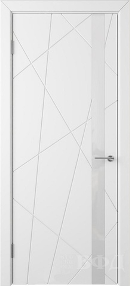 Межкомнатная дверь  VFD (ВФД)   Flitta (Флитта)   Polar (эмаль белая)  White Gloss ,стекла белые с 2-х сторон