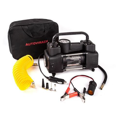 Компрессор автомобильный Autovirazh, 95 л/мин, 10 атм, цифр маном, двухцилиндровый, AV-010999
