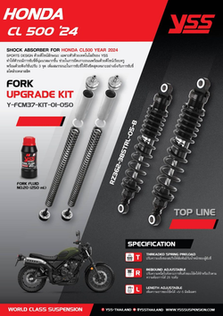 RZ362-385TRL-05-8. YSS Rear shock absorbers for HONDA CL500 &lt;24'