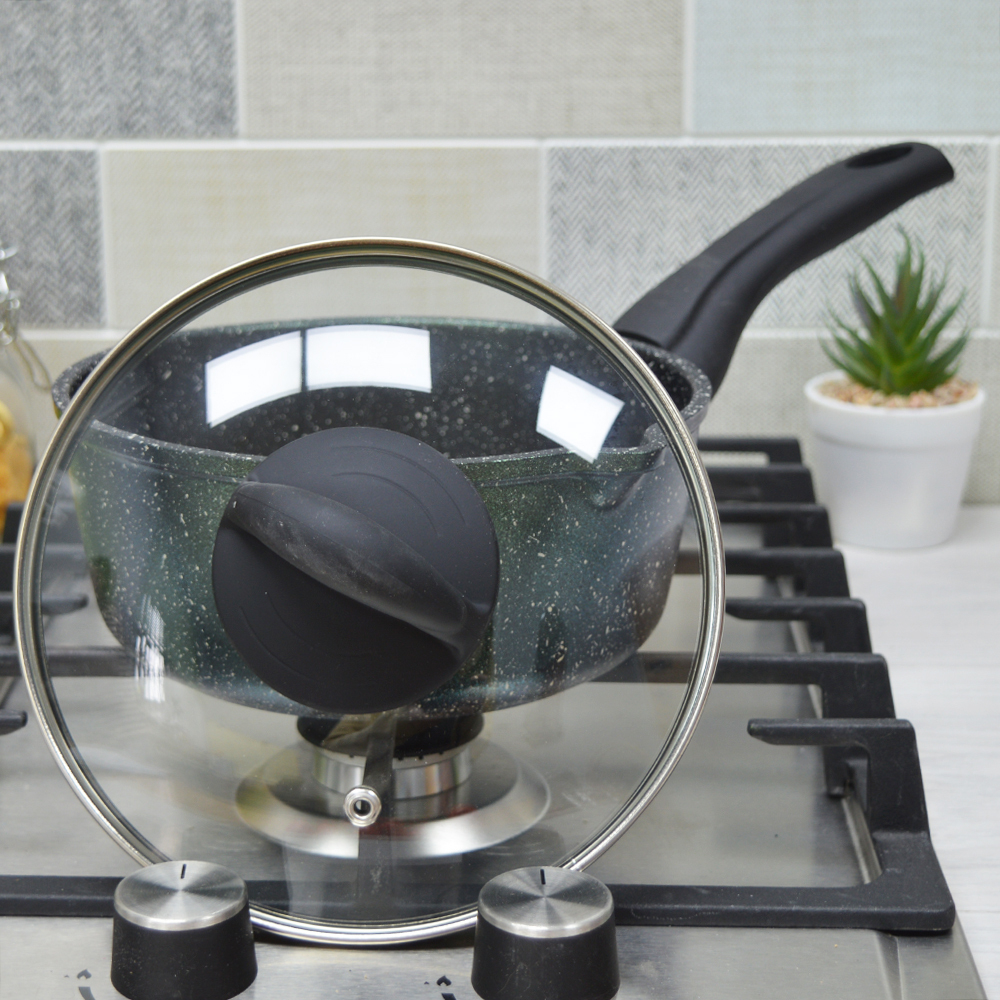 Ковш 1,5л Сияние Green со стеклянной крышкой, кш1811Gr