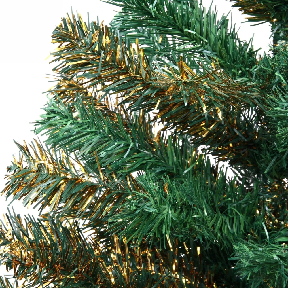 Ёлка «Золотая дымка» 210 см, ПВХ зеленый с золотом (680 веток)