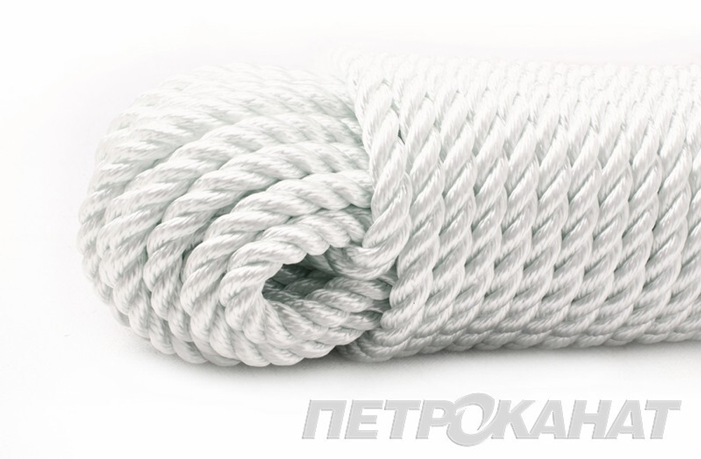 Канат крученый ЯКОРНЫЙ 10,0 мм. белый, 1900 кг, 45 м, евромоток
