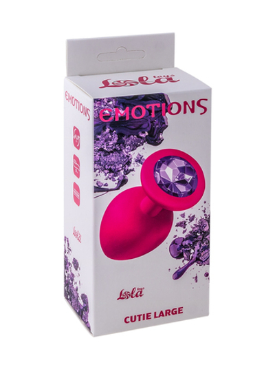 Анальная пробка Emotions Cutie Large Pink dark purple crystal 4013-02Lola