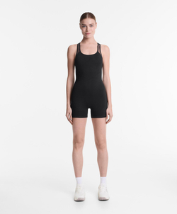 Oysho Короткий комбинезон Comfortlux Mesh, черный