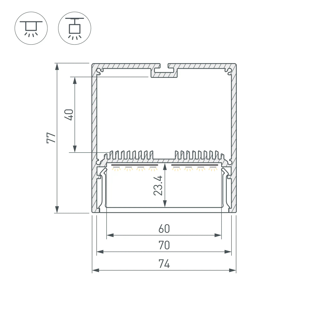 Профиль SL-LINE-7477-2000 ANOD (Arlight, Алюминий) 019310