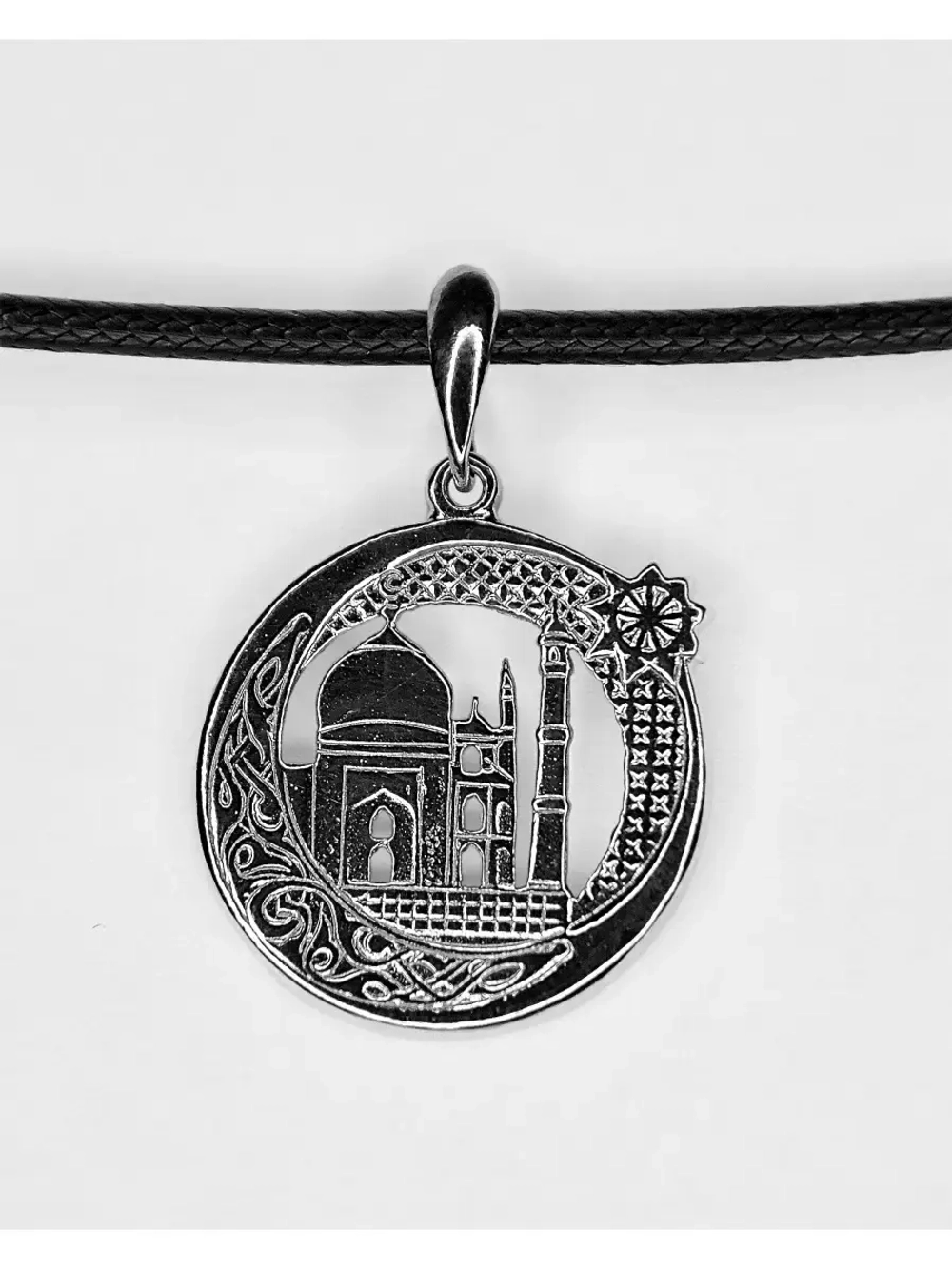 Подвеска мусульманская серебряная родированная
