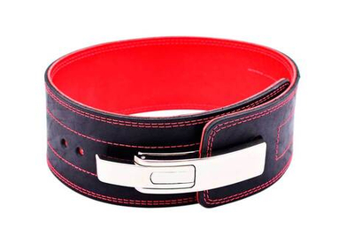 Пояс для пауэрлифтинга с карабином, 3 слоя, 10 см, XL, черно-красный