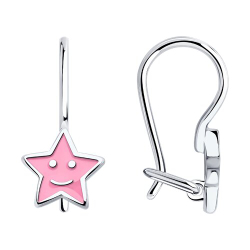 Серьги из серебра с фианитами