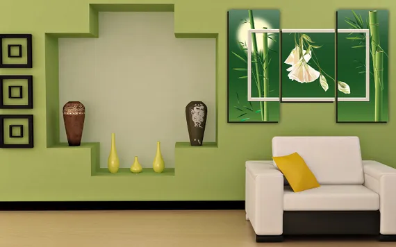 Модульная картина "Бамбук триптих"