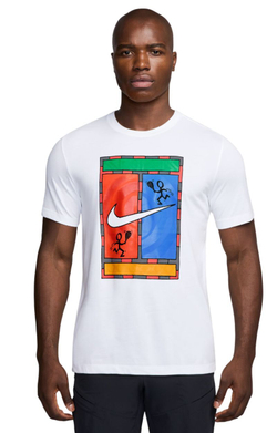 Мужская теннисная футболка Nike Court Dri-FIT Logo- белая