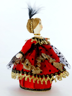 Кукла-шкатулка Дама в маскарадном костюме 19 века