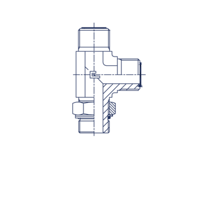 ФИТИНГ ORFS TEE 6-1/8 (L-ОБРАЗНЫЕ BSP, УПЛОТНЕНИЕ ТИП H) CAST