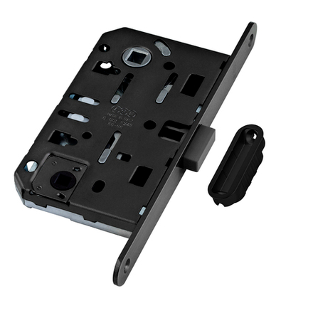 Защелка врезная магнитная сантехническая AGB (АГБ) WC (черный) MEDIANA POLARIS с отв. Планкой