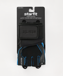 Перчатки для фитнеса STARFIT WG-201, черный/синий