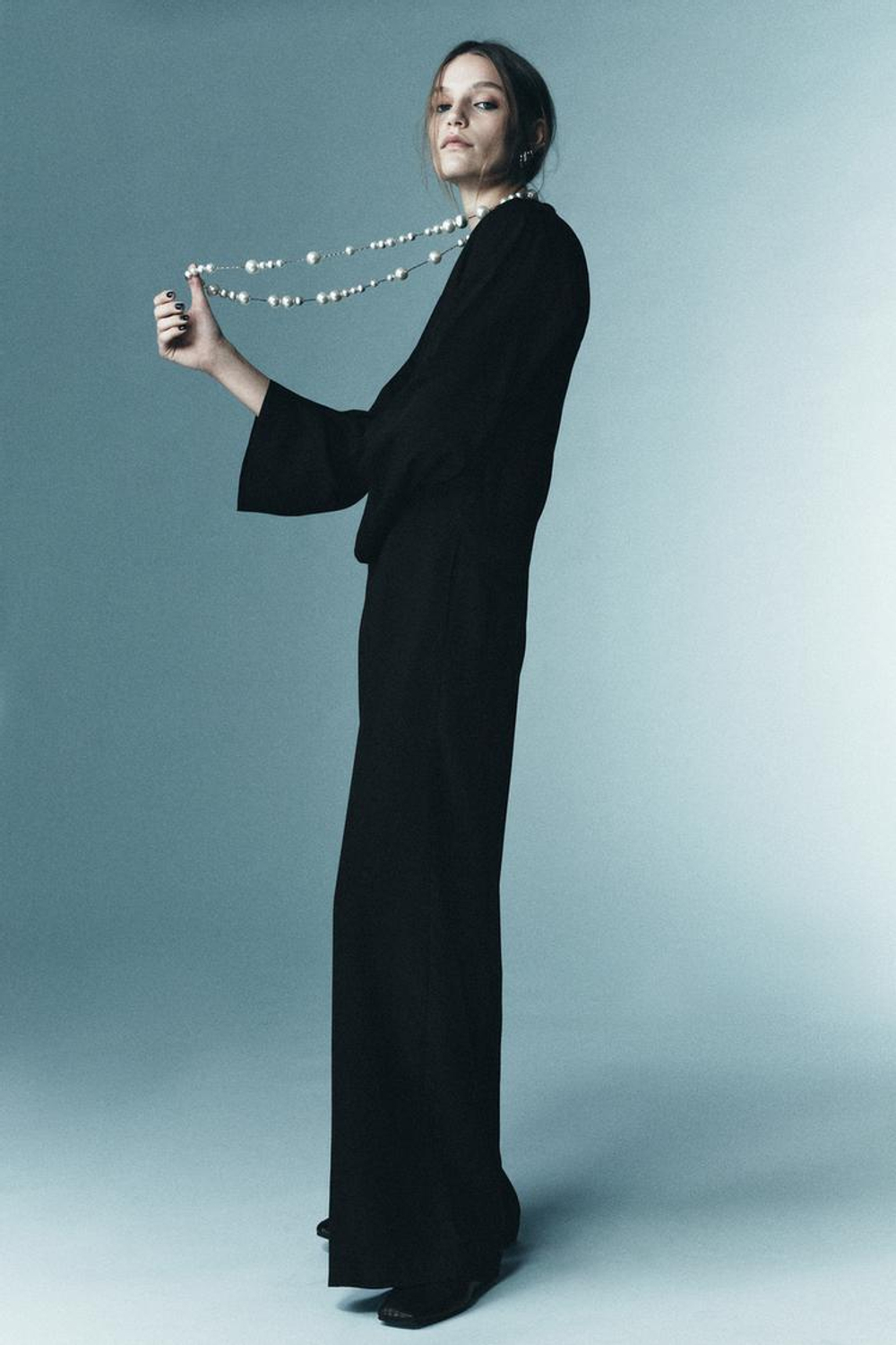 ZARA КОМБИНЕЗОН С ДЛИННЫМИ РУКАВАМИ, ЧЕРНЫЙ