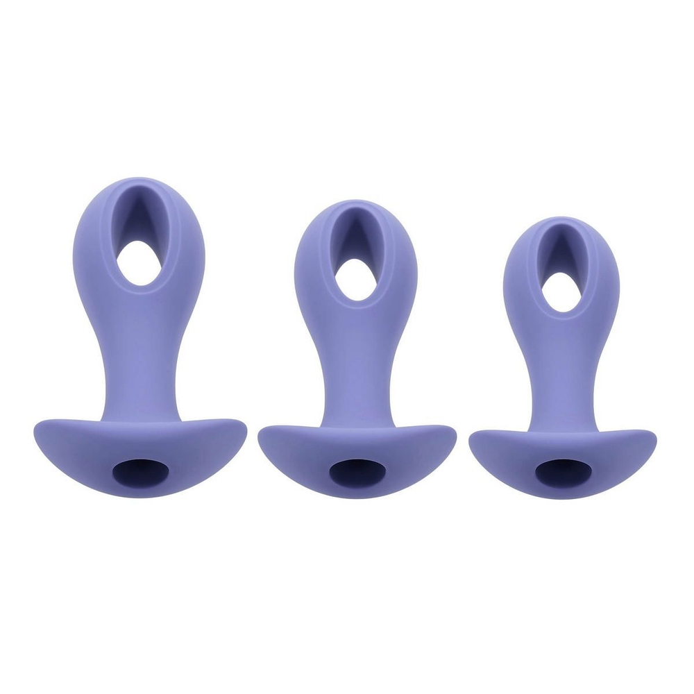Набор из 3 анальных пробок с вибропулей Hole Punch Plug Set