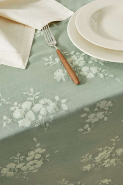 ZARA HOME ЦВЕТОЧНАЯ СКАТЕРТЬ, ЗЕЛЕНЫЙ/СИНИЙ