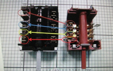 Набор переключатель режимов духовки Hansa (Ханса) 8002198 2шт + петля для плиты Hansa (Ханса) 8042001 2 шт