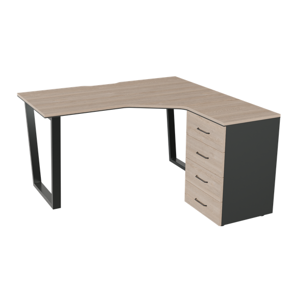 Рабочее место на V-каркасе правое PREGO OFFICE 1600*1400*750 ПОРМ-16ВП