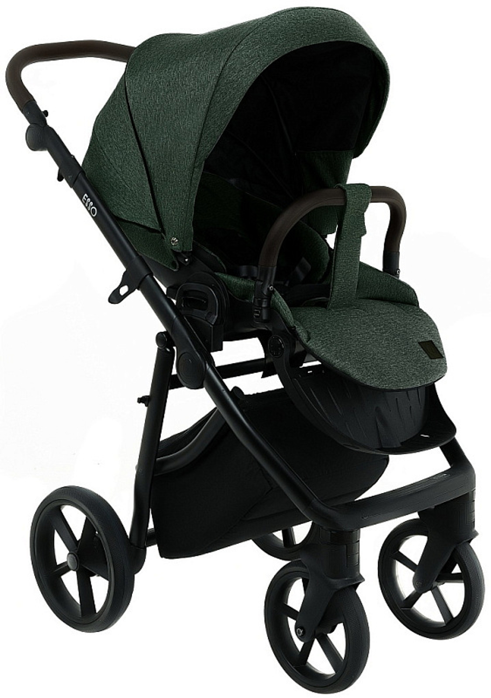 Детская коляска Roan Esso 2025 3 в 1 с автокреслом Tutis Elo Black ESS113/1 Dark Green/Black