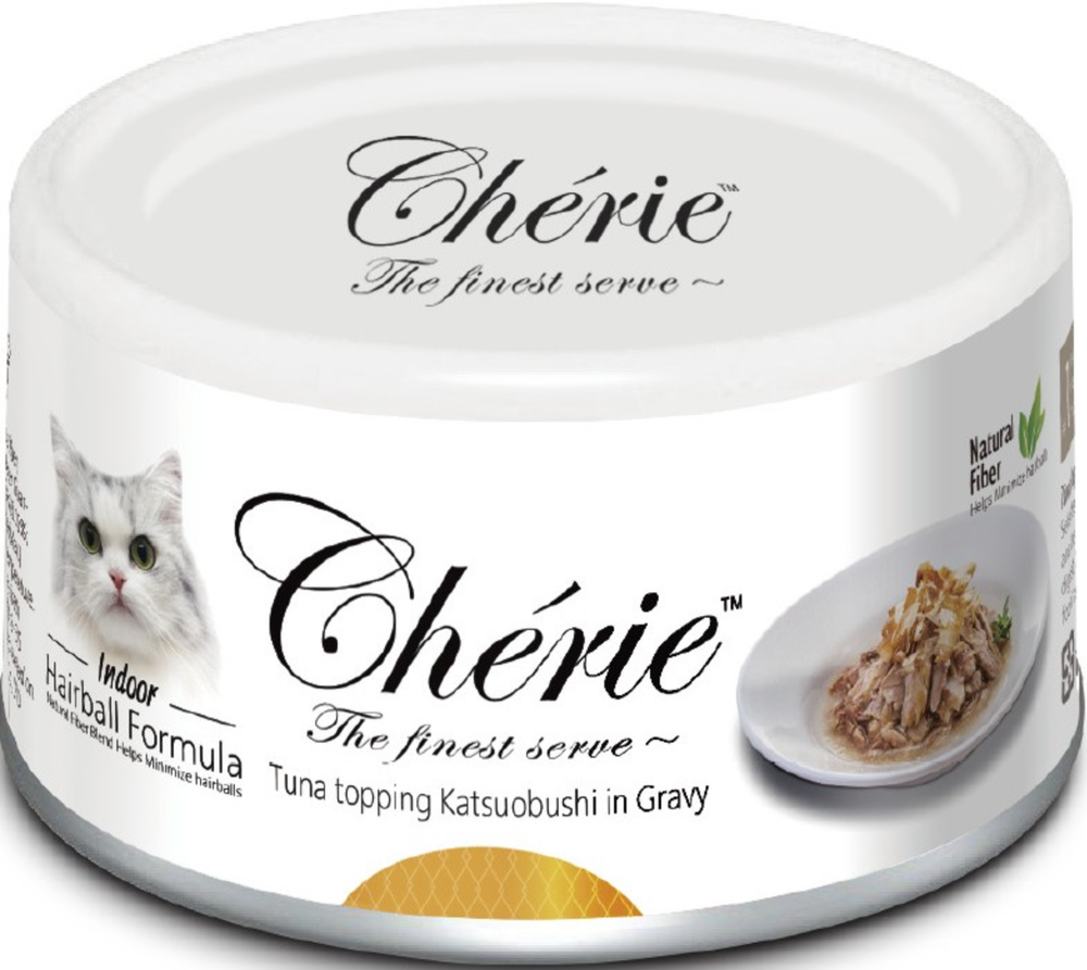 Cherie Hairball Control - Тунец с Хлопьями копченого Тунца-Бонито в подливе 80г.