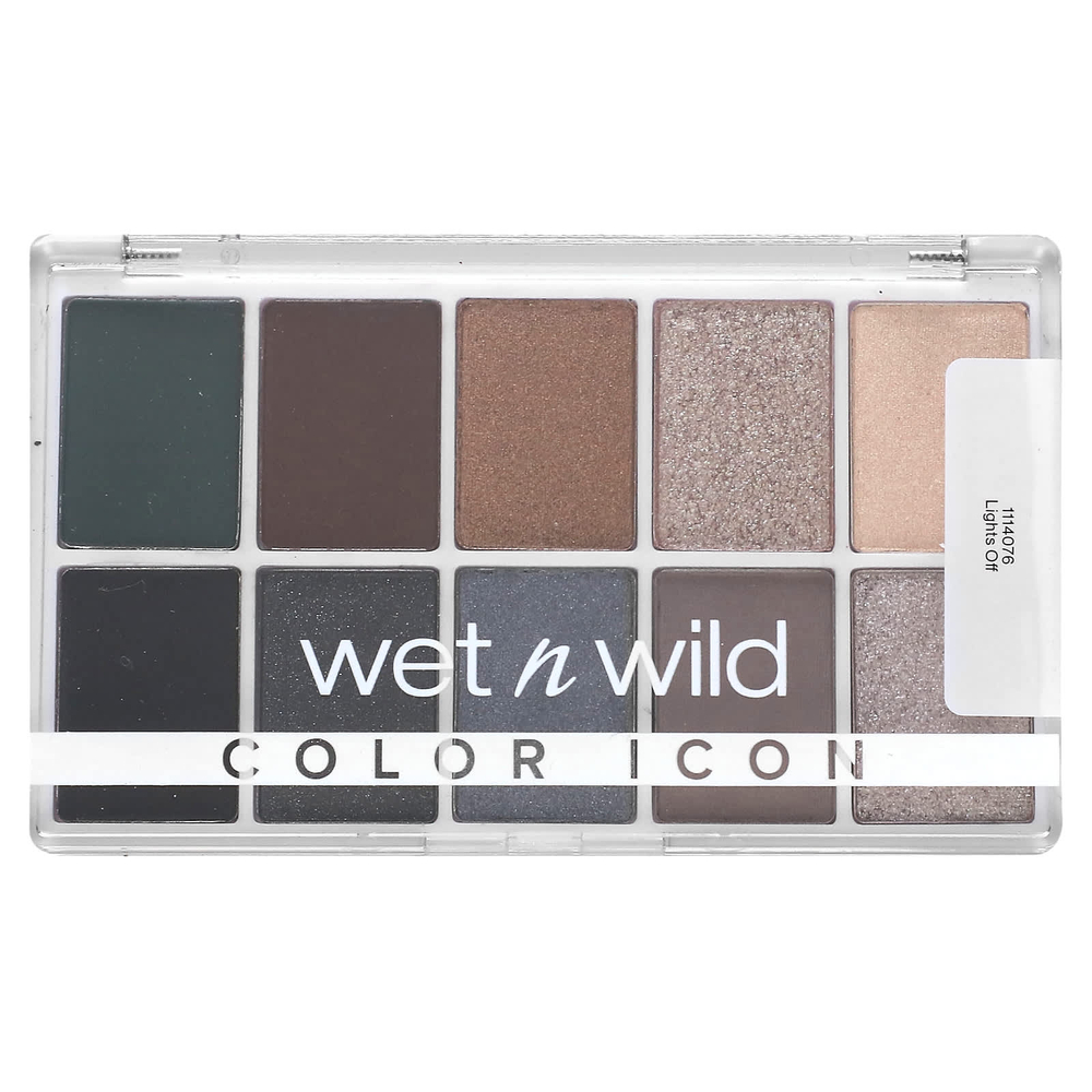 wet n wild, Color Icon, палитра теней из 10 оттенков, 1114076 Light Off, 12 г (0,42 унции)