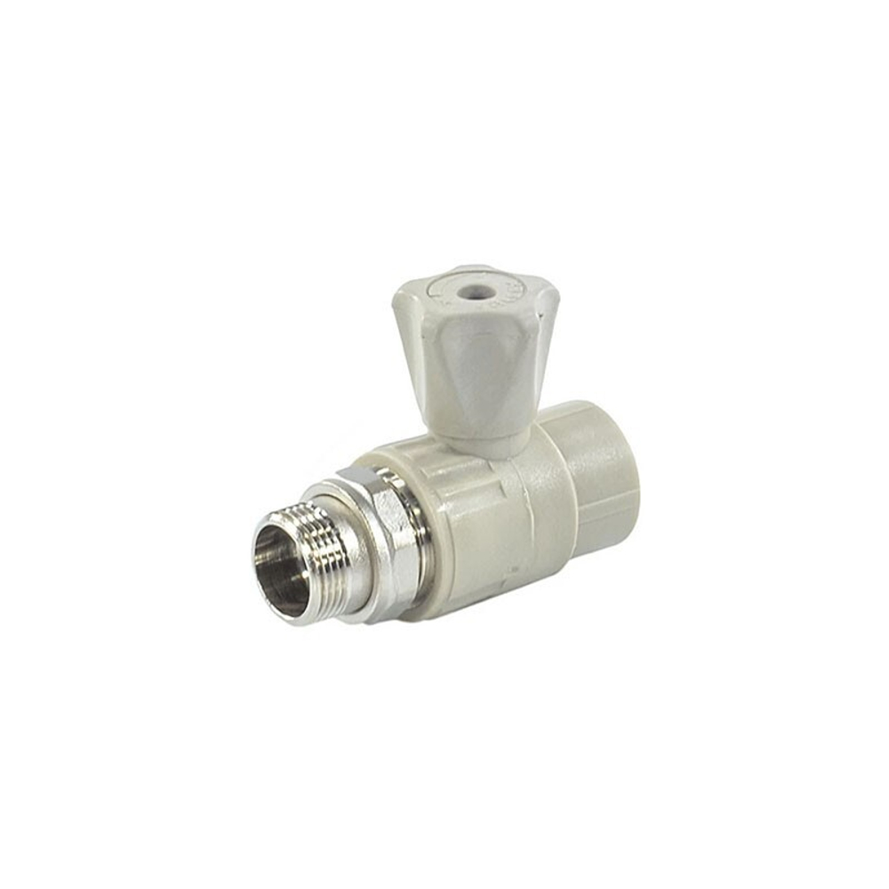 Кран шаровой для радиатора прямой Valfex, DN 25, PN 25, G-1/2'', серый