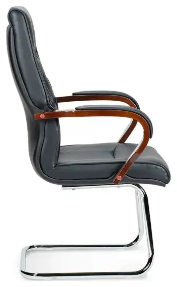 Конференц-кресло БОТТИЧЕЛЛИ CF дерево черная кожа