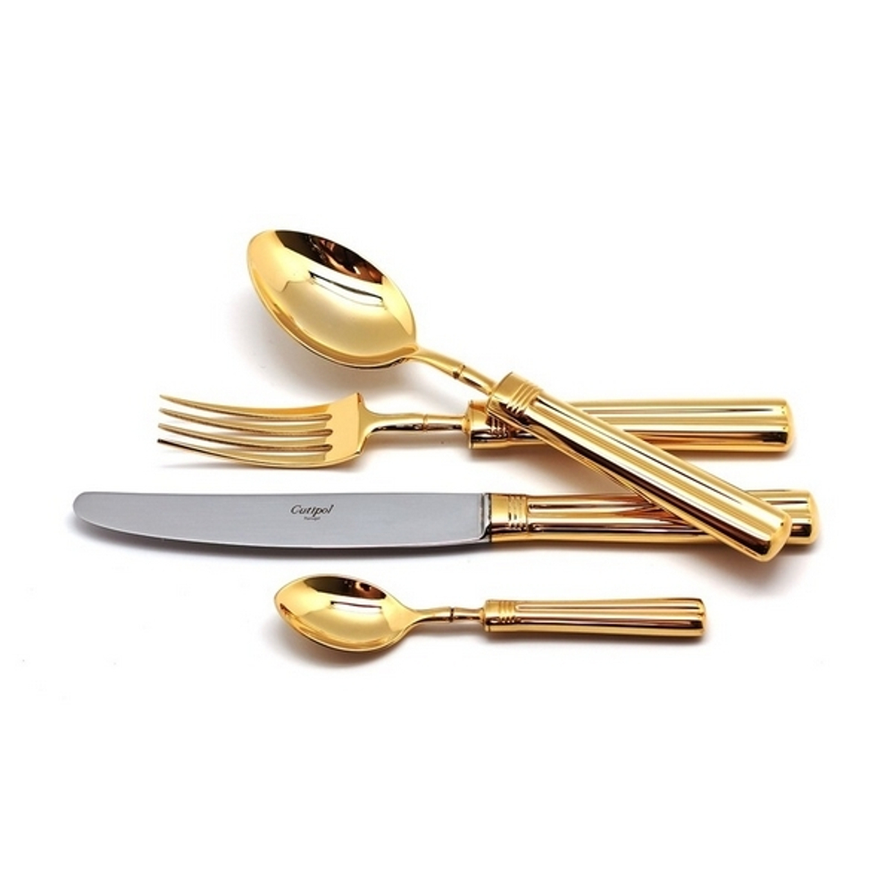 Набор столовых приборов на 6 персон 24 предмета Cutipol Fontainebleau Gold общий вид