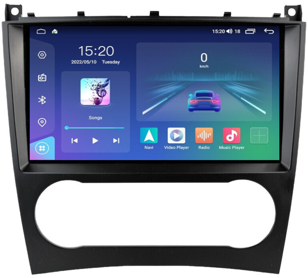 Магнитола для Mercedes-Benz C (W203) 2004-2007 - Parafar PF206RN2K на Android 13, QLED+2K, ТОП процессор, 4Гб+32Гб, CarPlay, 4G SIM-слот