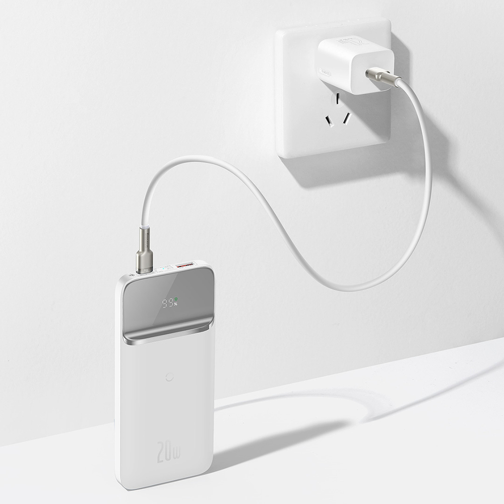 Внешний аккумулятор + Беспроводная зарядка Baseus Magnetic Wireless Quick Charging Power Bank 10000mAh 20W (MagSafe) - White