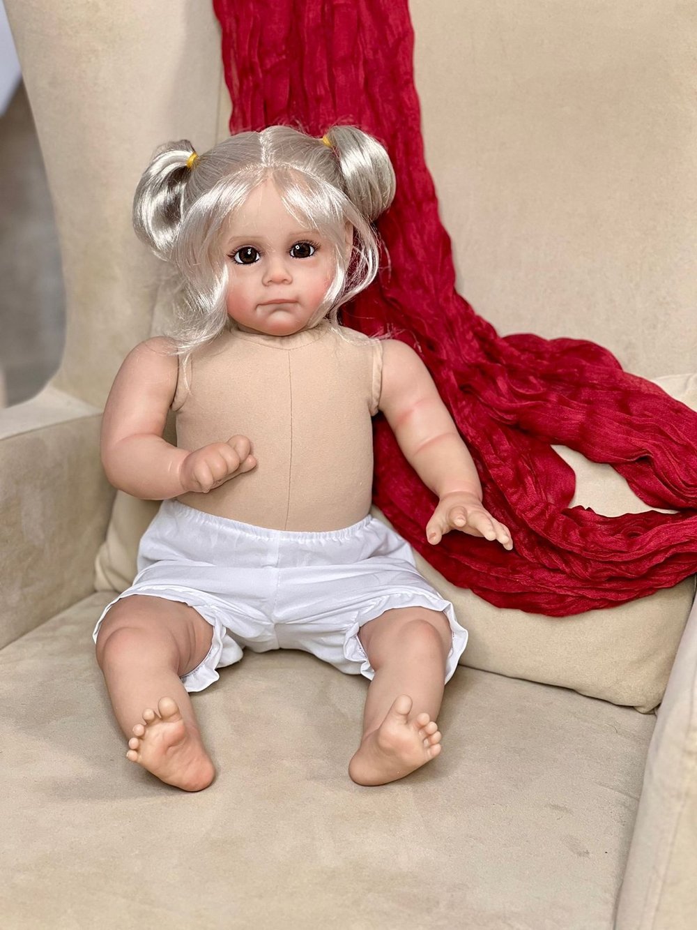 Кукла Реборн мягконабивная 60см без одежды (FA-597W)