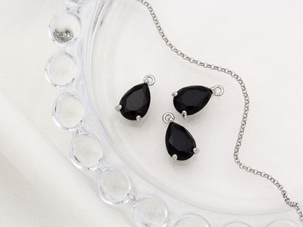 Подвеска "Капля" 13мм, с кристаллом