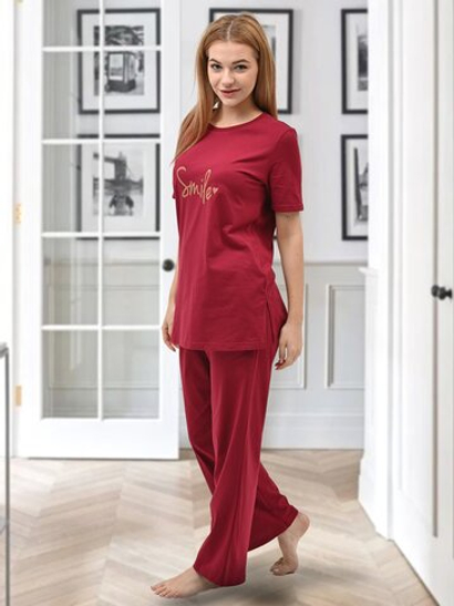 Брючная пижама Smile цвет бордовый