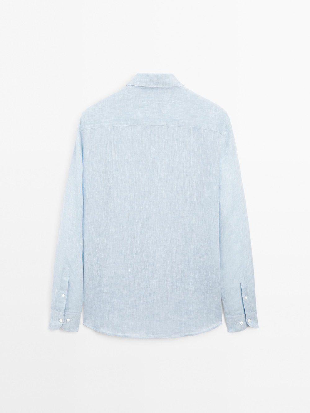 Massimo Dutti Рубашка приталенного кроя из 100% льна, небесно-голубой