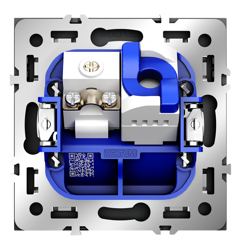 Розетка телевизионная встраиваемая VOLTUM S70 TV+RJ45 кат. 6, (черный матовый)