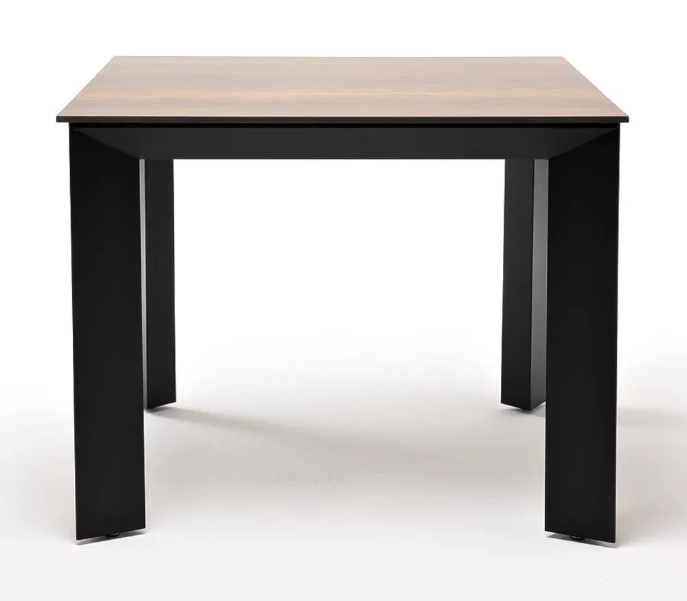 "Венето" обеденный стол из HPL 90х90см, цвет "дуб", каркас черный
