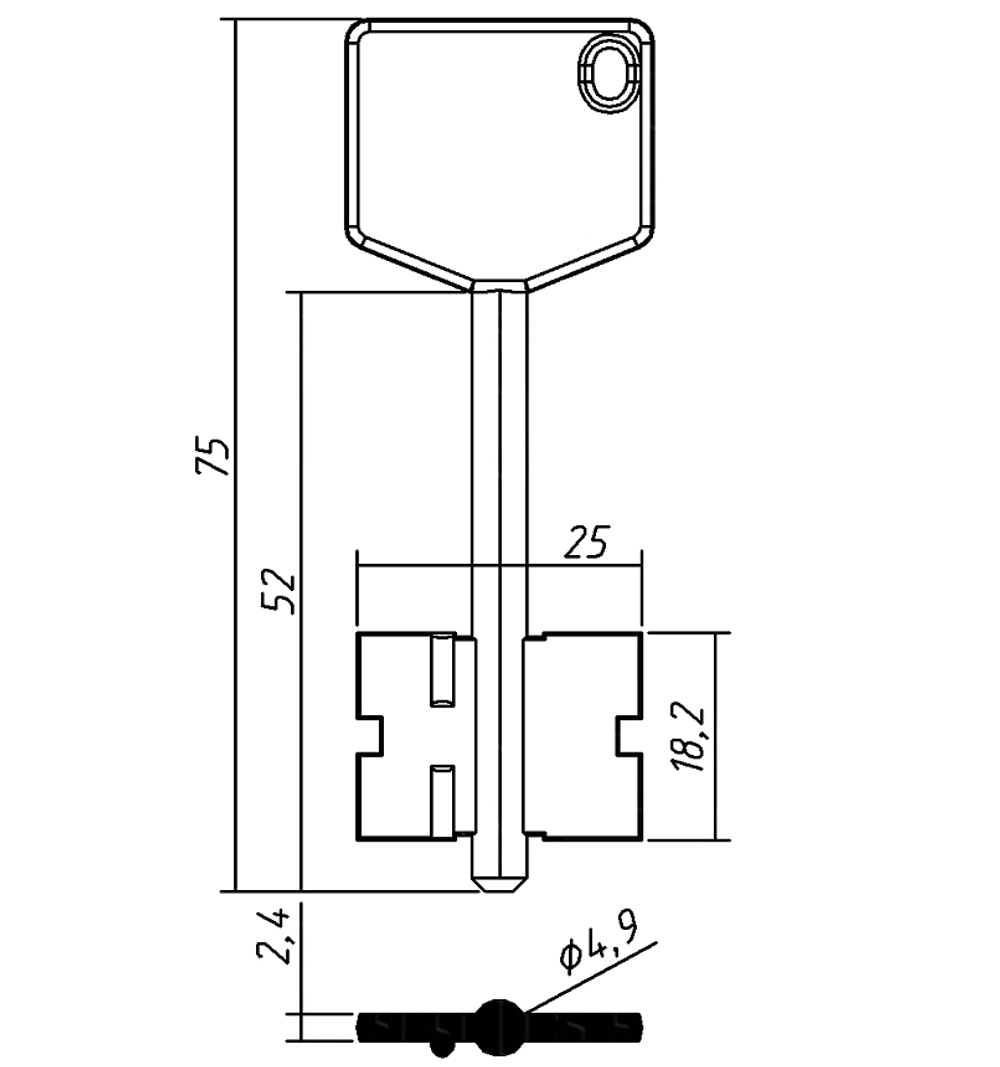 КЕРБЕРОС-3ПЛ (75/52х18.2х25х2.4)(4.9) КЕРБЕРОС РФ  KER3DP 15401