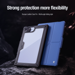 Чехол книжка синего цвета от Nillkin для планшета Huawei Mate Pad Pro 13.2, серия Bumper Pro Case-Multi Angle Folding Style, многофункциональный складной стиль