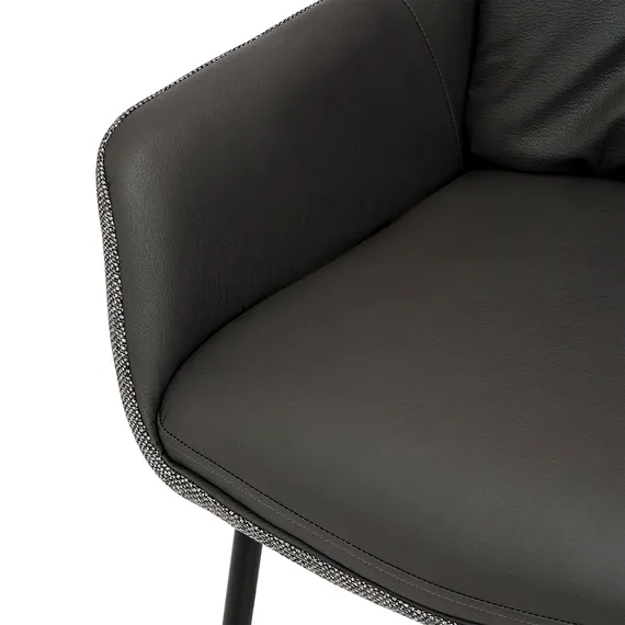 Стул Allar серый, экокожа, рогожка