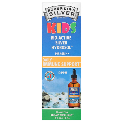 Sovereign Silver, Kids Bio-Active Silver Hydrosol™, для детей от 4 лет, 118 мл (4 жидк. унции)