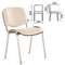 Стул для персонала и посетителей BRABIX "Iso CF-001", хромированный каркас, кожзам бежевый, 531425
