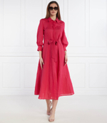 Льняное платье с ремешком ESTASI Marella SPORT - малиновый(13221094)